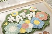 Non-slip Bathroom Rugs, 45x70cm Bath Mat Carpet Super Absorbent Machine Washable Soft Shower Suitable for Living Room/Kitchen/Bedroom Indoor Floor