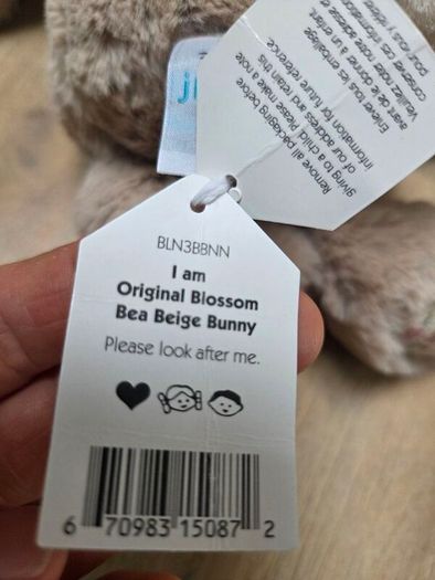 Jellycat Blossom Bea Beige Bunny New (retired)