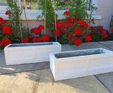 Pair of composite stone windowboxes