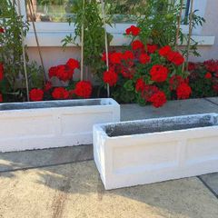 Pair of composite stone windowboxes