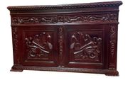 FLASH SALE ! WAS 450 NOW 350 ! A Very Unqiue Cared Stained Wood Chest / Trunk .