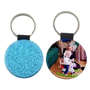 Personalised with Photos Glitter Keyrings round and heart shape