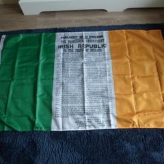 Ireland Tri Colour Flag With Easter Rising Proclamation