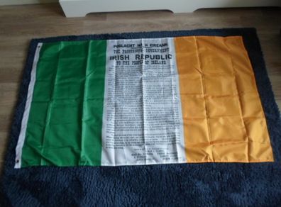 Ireland Tri Colour Flag With Easter Rising Proclamation