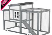 Chicken Coop with Run Hen House Wooden Poultry Cage w/ Nesting Box Removable Tray Openable Roof Outdoor 140 x 67 x 88.5cm (FREE SHIPPING)