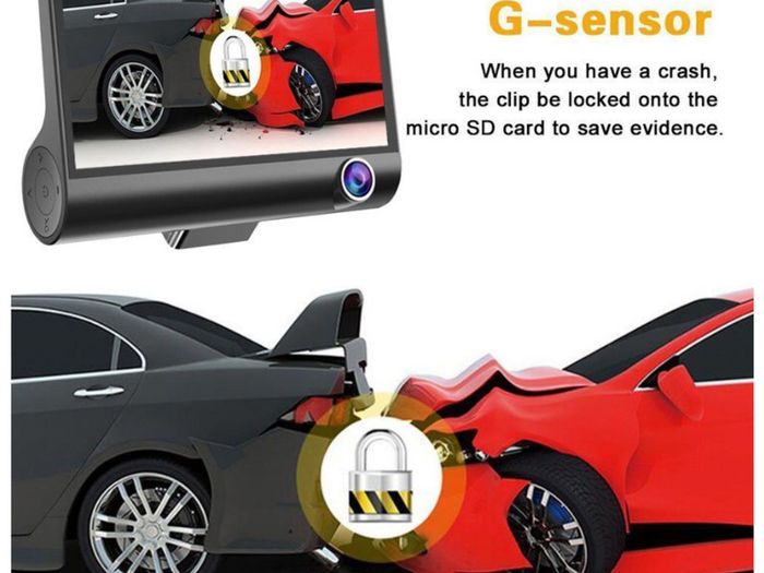 1080P Car DVR 4.3 inch Lens Dash Cam Front and Rear Video Recorder Camera G-sensor