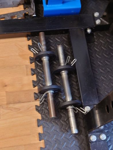 Half Rack with spotters and bench with attachments