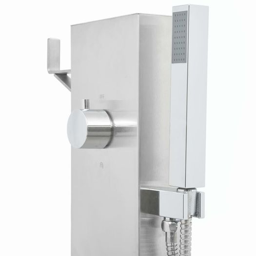Outdoor Shower with Tray WPC Stainless Steel