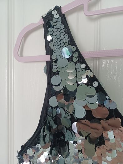 Ladies Silver Sequin Cami Size Small