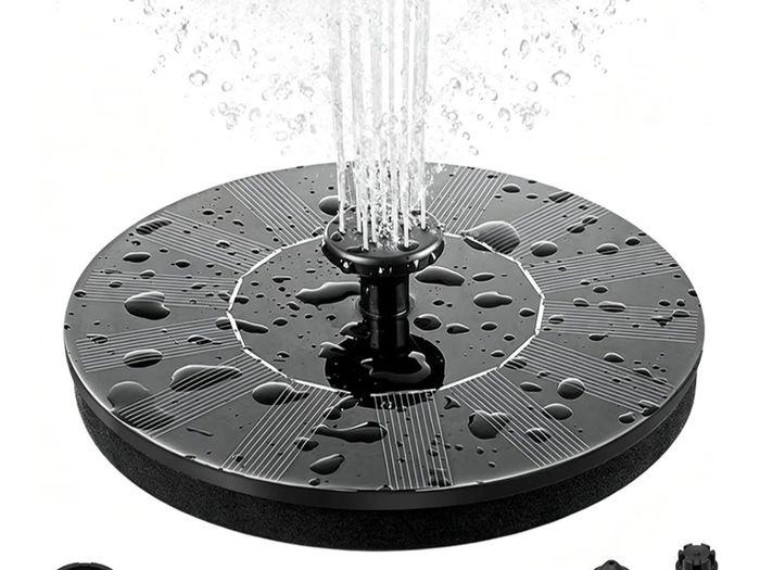 FREE EXPRESS SHIPPING Solar Fountain Pump, Circle Garden Solar Powered Water Pump Solar Panel Kit Water Pump for Pond, Fountain, BirdBath, Garden Decoration, Water Cycling, No Electricity Required