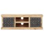 TV Cabinet with Steel Doors 120x30x40cm Solid Mango Wood Image 3