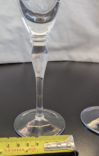 Pair Tall Etched Champagne Flutes Geometric Glass Toasting Glasses 25cm