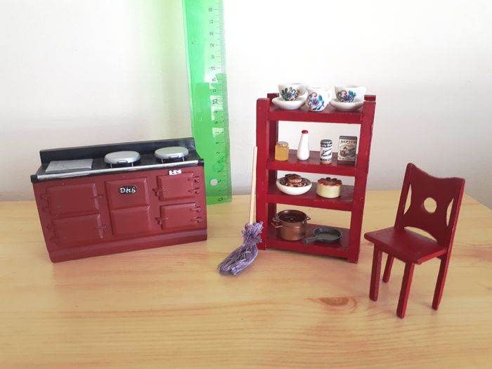 Dolls house furniture - Kitchen red