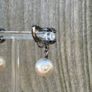 chanel pearl earrings with Crystal Heart Design Silver Hardware Image 8