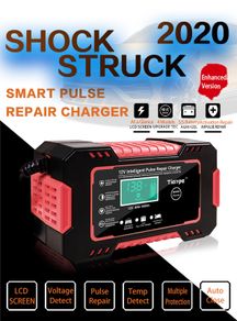 Car Battery Charger Digital LCD Display Full Automatic 12v Car Battery Charger Power Puls Repair Chargers Wet Dry Lead Acid