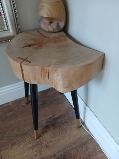 Handmade Live Edge Side Table.