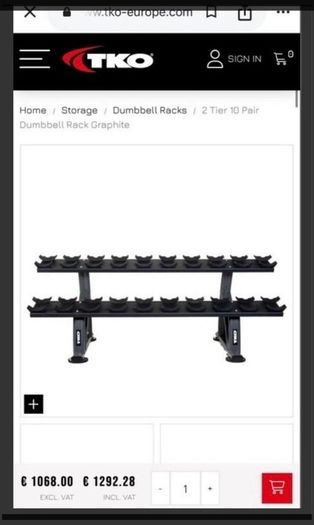 7ft tko 20 storage dumbbell rack