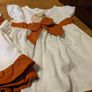 matching two-piece set of white and rust-brown outfits for a baby girl, new with Tags Image 2