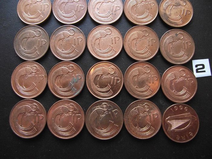 30 Irish 1 penny coins (1988-2000) Nice Condition!