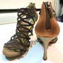 Portdance PD803 Pro Dance Shoes, Dark Tan Satin, EU41, heel 7cm Flare Image 3