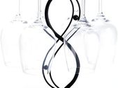 Wine Glass Holder - Freestanding Tabletop Stemware Storage Rack Metal Glasses Display Rack Black with 6 Hooks