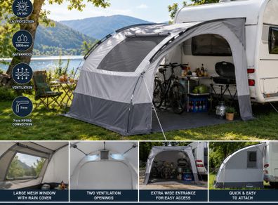 Caravan Rear Tent 190x170cm Garden Tent Kitchen Tent for Caravan"