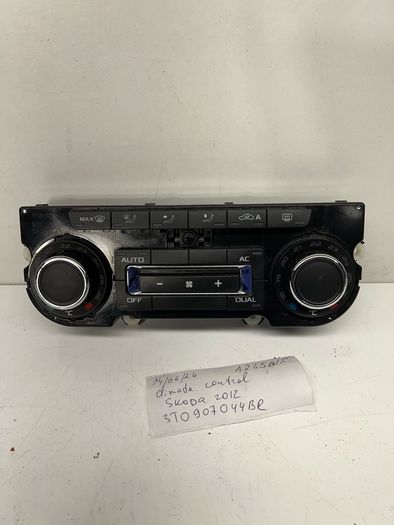 2012 Skoda Superb Climate Control Panel 3t0907044br A2l5b1s