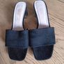 Black Suede Open Toe Slip on Mules Image 3