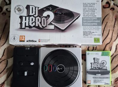DJ Hero 2 Turntable Bundle Xbox 360 CIB Complete in Box