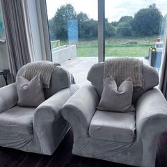 Pair of Armchairs (Grey Stretch covers included