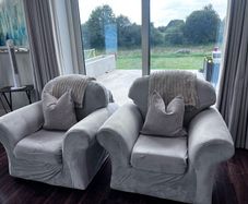 Pair of Armchairs (Grey Stretch covers included