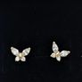 Pandora Gold Sparkling Butterfly Earrings Brand New Image 3