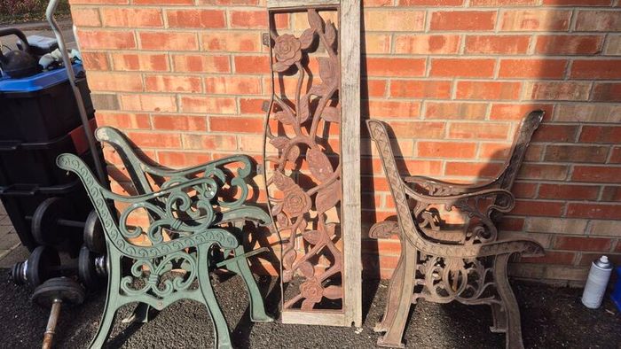 iron cast garden bench sides ends