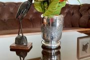 Antique Late Victorian Heavy Silver Plate Dragonfly Posy Motif Vase or Cup