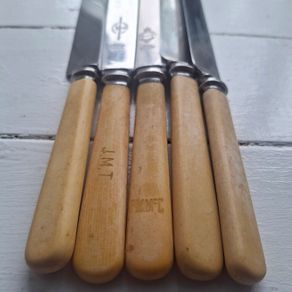 Large 8 1/4" Faux Bone Handle Butter Knives