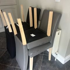 4 Dining Chairs including Black Covers