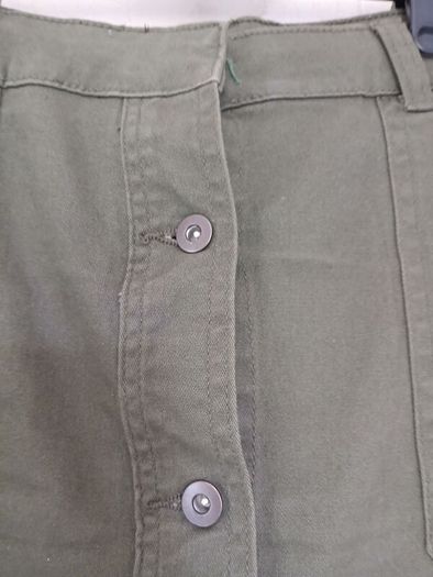 khaki green cotton short skirt