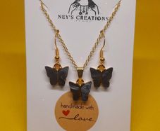 Butterfly jewellery set