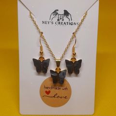 Butterfly jewellery set