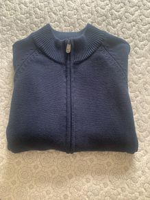 Cotton Traders navy cardigan (M)