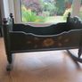 Vintage/Antique Wood Rocking Doll Cradle Image 2