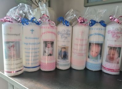 Personalised christening candles