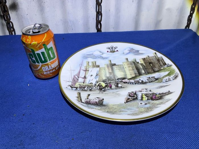 Royal Worcester Display Plate, depicting Caernarvon Castle, to celebrate the investiture of HRH Prince Charles.
