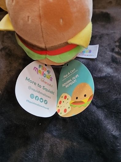 Squishmallow Carl The Cheeseburger  American fast food stuffed Animal toy new