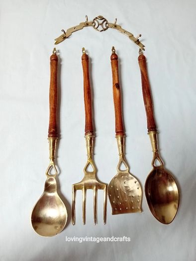 Brass Kitchen Utensil Rack