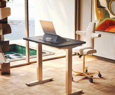 80 cm Electric Standing Desk Adjustable Height, 4 Memory Height Settings, Sit Stand Up Desk for Home Office & Computer Workstation,Black and Gold Frame