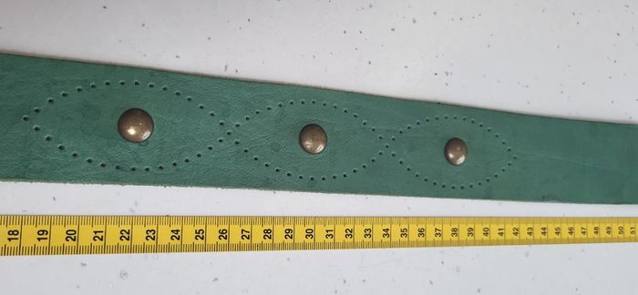 FRANGI Green Leather Studded Belt