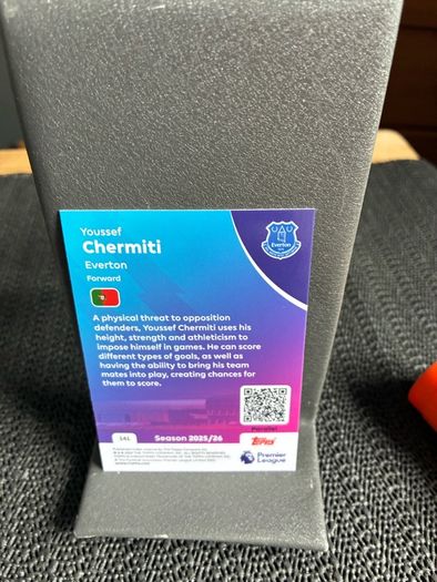 Youssef Chermiti /75 - Topps Premier League 25/26 B&W Rainbow Everton