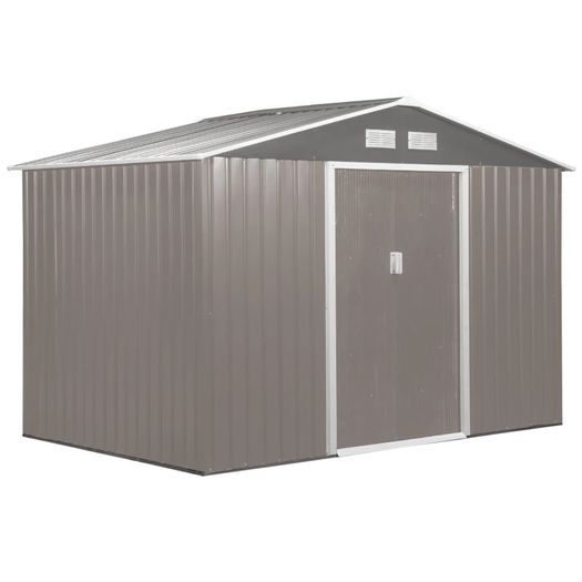 9 x 6FT Foundation Ventilation Steel Outdoor Garden Shed Grey (FREE SHIPPING)