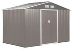 NEW SALE  9 x 6FT Foundation Ventilation Steel Outdoor Garden Shed Grey FREE SHIPPING